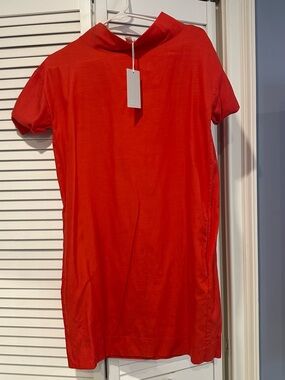 COS Red Short-Sleeve Shift Dress